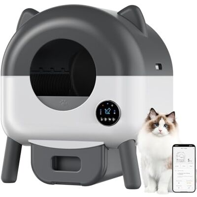 GarveeHome Legowisko dla kota samoczyszczące, 66 l, automatyczne legowisko z czujnikami bezpieczeństwa, 6 świateł nastrojowych, sterowanie aplikacją, ochrona przed zgnieceniem, bezpieczna i automatyczna GarveeHome Legowisko dla kota samoczyszczące, 66 l, automatyczne legowisko z czujnikami bezpieczeństwa, 6 świateł nastrojowych, sterowanie aplikacją, ochrona przed zgnieceniem, bezpieczna i automatyczna