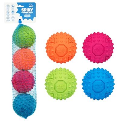 Best Pet Supplies Piszcząca gumowa zabawka dla psów, idealna zabawka dla psów do żucia, małych, średnich i dużych psów oraz miłośników przyciągania, opakowanie 4 szt. (fuksja, zielony, niebieski, Best Pet Supplies Piszcząca gumowa zabawka dla psów, idealna zabawka dla psów do żucia, małych, średnich i dużych psów oraz miłośników przyciągania, opakowanie 4 szt. (fuksja, zielony, niebieski,
