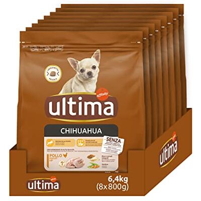 Ultima Mały rozmiar Chihuahua kurczak krokiety dla psów opakowanie 8 x 800 g łącznie 6,4 kg Ultima Mały rozmiar Chihuahua kurczak krokiety dla psów opakowanie 8 x 800 g łącznie 6,4 kg