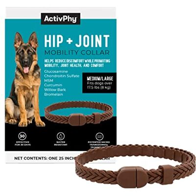 ACTIVPHY Obroża dla psów z glukozaminą, chondroityną, MSM i innymi, wygodna i łatwa, 30 dni ciągłego wsparcia, wodoodporna (Med/L) ACTIVPHY Obroża dla psów z glukozaminą, chondroityną, MSM i innymi, wygodna i łatwa, 30 dni ciągłego wsparcia, wodoodporna (Med/L)