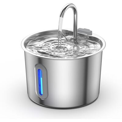 Zivacate Fontanna dla Kota 2,2 L w Stali Nierdzewnej – Cicha Automatyczna Fontanna z Filtracją Trzystopniową, Łatwa w Czyszczeniu, Zasilana USB, Zawiera 3 Filtry + 3 Gąbki Zivacate Fontanna dla Kota 2,2 L w Stali Nierdzewnej – Cicha Automatyczna Fontanna z Filtracją Trzystopniową, Łatwa w Czyszczeniu, Zasilana USB, Zawiera 3 Filtry + 3 Gąbki