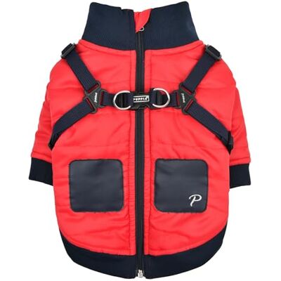 Puppia Stratus Sweter dla psa, na sezon zimowy, dla małych i średnich psów, czerwony, rozmiar S Puppia Stratus Sweter dla psa, na sezon zimowy, dla małych i średnich psów, czerwony, rozmiar S