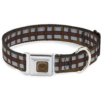 Buckle-Down Obroża dla psa klamra pasów bezpieczeństwa Star Wars Chewbacca Bandolier Bounding Browns Gray 45 do 80 cm szerokości 1,5 cala Buckle-Down Obroża dla psa klamra pasów bezpieczeństwa Star Wars Chewbacca Bandolier Bounding Browns Gray 45 do 80 cm szerokości 1,5 cala