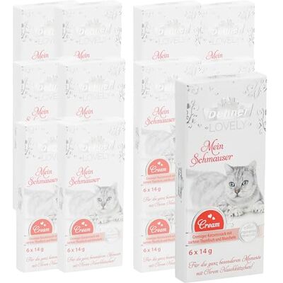 Dehner Premium Lovely krem dla kota, dla dorosłych, tuńczyk i małże, smakołyk, 12 x 84 g (1 kg) Dehner Premium Lovely krem dla kota, dla dorosłych, tuńczyk i małże, smakołyk, 12 x 84 g (1 kg)