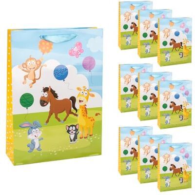 Idena 90549 – Torby na prezenty „Zwierzęta”, 10 sztuk, torby na prezenty o wymiarach 25 x 34,5 x 8,5 cm, papierowe torby z kolorowym motywem zwierząt Idena 90549 – Torby na prezenty „Zwierzęta”, 10 sztuk, torby na prezenty o wymiarach 25 x 34,5 x 8,5 cm, papierowe torby z kolorowym motywem zwierząt