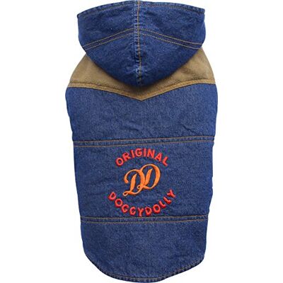 Doggydolly Doggy Dolly W312 kurtka dla psa dżinsy z odpinanym kapturem, niebieska, rozmiar: XXS Doggydolly Doggy Dolly W312 kurtka dla psa dżinsy z odpinanym kapturem, niebieska, rozmiar: XXS