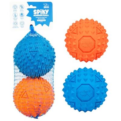 Best Pet Supplies wytrzymałe zabawki dla psów o silnym chwycie – piszczące, nietoksyczne piłki wspierające higienę jamy ustnej, interaktywne, zestaw 2 szt., niebieska i pomarańczowa (L:8,9 cm) Best Pet Supplies wytrzymałe zabawki dla psów o silnym chwycie – piszczące, nietoksyczne piłki wspierające higienę jamy ustnej, interaktywne, zestaw 2 szt., niebieska i pomarańczowa (L:8,9 cm)