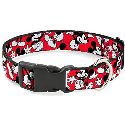 Buckle-Down Plastikowy kołnierz na klips Myszka Miki Poses Scattered Red/Black/White 1/2" Wide Fits 6-9" Neck Small Buckle-Down Plastikowy kołnierz na klips Myszka Miki Poses Scattered Red/Black/White 1/2" Wide Fits 6-9" Neck Small