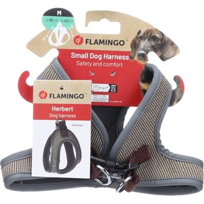 Flamingo Szelki dla psa Step&Go Herbert jasnobrązowe M 35 cm 42 cm Flamingo Szelki dla psa Step&Go Herbert jasnobrązowe M 35 cm 42 cm