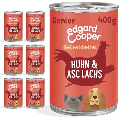 Edgard & Cooper Karma dla psów, na mokro, ojciec chrzestny, bez zbóż, mokra karma, naturalny kurczak i łosoś, 400 g x 6 z dużą ilością świeżego mięsa i pożywnych wnętrzności, zrównoważona dieta Edgard & Cooper Karma dla psów, na mokro, ojciec chrzestny, bez zbóż, mokra karma, naturalny kurczak i łosoś, 400 g x 6 z dużą ilością świeżego mięsa i pożywnych wnętrzności, zrównoważona dieta