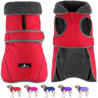 Dogcheer Płaszcz, świąteczna kurtka dla psa, wodoodporna, płaszcz zimowy na zimną pogodę, odblaskowa kurtka zimowa dla psa, ciepły golf, kurtka śnieżna, sweter polarowy dla małych, średnich i dużych Dogcheer Płaszcz, świąteczna kurtka dla psa, wodoodporna, płaszcz zimowy na zimną pogodę, odblaskowa kurtka zimowa dla psa, ciepły golf, kurtka śnieżna, sweter polarowy dla małych, średnich i dużych