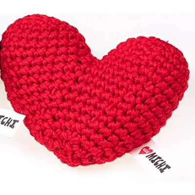 MICHI SC23 Crochet Toy Heart Red szydełkowana zabawka dla psa MICHI SC23 Crochet Toy Heart Red szydełkowana zabawka dla psa