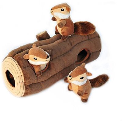 ZippyPaws Woodland Friends Burrow Interaktywne zabawki dla psów – zabawki dla psów w chowanego i szczeniaka, kolorowe piszczące zabawki dla psów i pluszowe puzzle dla psów, wiewiórki i kłoda ZippyPaws Woodland Friends Burrow Interaktywne zabawki dla psów – zabawki dla psów w chowanego i szczeniaka, kolorowe piszczące zabawki dla psów i pluszowe puzzle dla psów, wiewiórki i kłoda