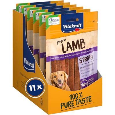 Vitakraft Mięsista przekąska dla psów paski mięsa jagnięcego (11 x 80 g) Vitakraft Mięsista przekąska dla psów paski mięsa jagnięcego (11 x 80 g)