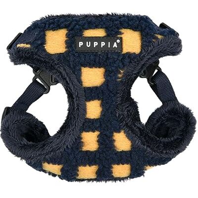 Puppia Stefan Comfort uprząż dla psa, ciepła zima, wzór waflowy, regulowana szyja i klatka piersiowa dla małych i średnich psów, granatowa, S Puppia Stefan Comfort uprząż dla psa, ciepła zima, wzór waflowy, regulowana szyja i klatka piersiowa dla małych i średnich psów, granatowa, S