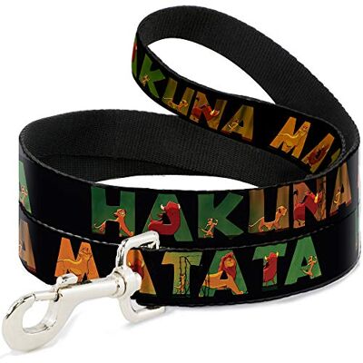 Buckle-Down Smycz dla zwierząt domowych HAKUNA MATATA czarny/lew króla sceny 100 cm długości 1,2 cm szerokości Buckle-Down Smycz dla zwierząt domowych HAKUNA MATATA czarny/lew króla sceny 100 cm długości 1,2 cm szerokości