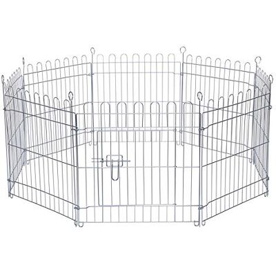 lionto Kojec ogrodowy dla królików z metalu, 59x58 cm, rozkładany wybieg dla małych zwierząt z kołkami mocującymi, z drzwiczkami i siatką ochronną, odporny na warunki pogodowe, 8 elementów lionto Kojec ogrodowy dla królików z metalu, 59x58 cm, rozkładany wybieg dla małych zwierząt z kołkami mocującymi, z drzwiczkami i siatką ochronną, odporny na warunki pogodowe, 8 elementów