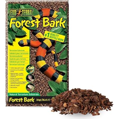 Exo Terra Naturalne podłoże terrarium z kory leśnej, PT2754, 100% naturalna kora jodły dla gadów, higroskopijna kontrola wilgoci, idealne dla gadów kochających wilgoć, zachęca do kopania Exo Terra Naturalne podłoże terrarium z kory leśnej, PT2754, 100% naturalna kora jodły dla gadów, higroskopijna kontrola wilgoci, idealne dla gadów kochających wilgoć, zachęca do kopania