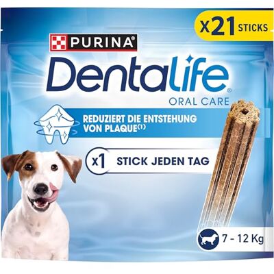 Dentalife PURINA przekąski do pielęgnacji zębów w maksymalnym opakowaniu dla małych i dużych psów, redukują tworzenie się kamienia nazębnego, 5 x 345 g Dentalife PURINA przekąski do pielęgnacji zębów w maksymalnym opakowaniu dla małych i dużych psów, redukują tworzenie się kamienia nazębnego, 5 x 345 g
