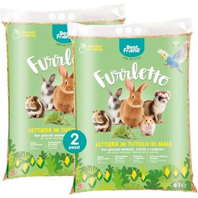 Best Friend Żwirek z łusek kukurydziany dla małych zwierząt, gryzoni i gadów. Super chłonny piasek, naturalny i bez dodatków chemicznych Cytryna, 2 sztuki 12 l Best Friend Żwirek z łusek kukurydziany dla małych zwierząt, gryzoni i gadów. Super chłonny piasek, naturalny i bez dodatków chemicznych Cytryna, 2 sztuki 12 l