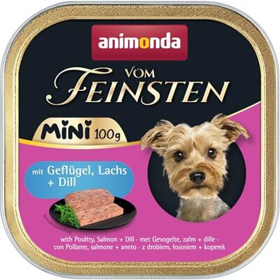 Animonda Adult Mini – pyszna mokra karma dla psów – dobrze nadaje się dla małych ras – z drobiem, łososiem + koperkiem – 32 x 100 g Animonda Adult Mini – pyszna mokra karma dla psów – dobrze nadaje się dla małych ras – z drobiem, łososiem + koperkiem – 32 x 100 g