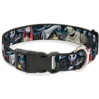 Buckle-Down Plastikowy klips kołnierz koszmar przed świętami Bożego Narodzenia 4-znakowa grupa/scena cmentarna 1/2 cm szerokości pasuje do szyi 15-23 cm S Buckle-Down Plastikowy klips kołnierz koszmar przed świętami Bożego Narodzenia 4-znakowa grupa/scena cmentarna 1/2 cm szerokości pasuje do szyi 15-23 cm S