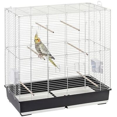 Ferplast Sonia XL Klatka dla Cockatiels i Papug, duża klatka dla ptaków z 2 obrotowymi podajnikami, 6 grzędami, 2 wysuwanymi szufladami, 99,5 x 53 x 108 cm Ferplast Sonia XL Klatka dla Cockatiels i Papug, duża klatka dla ptaków z 2 obrotowymi podajnikami, 6 grzędami, 2 wysuwanymi szufladami, 99,5 x 53 x 108 cm