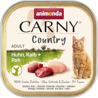 Animonda PETFOOD Animanda Cat Mokra karma dla kotów 100g Carny Country Chicken Celech, Sarnina Tacek / 32 Animonda PETFOOD Animanda Cat Mokra karma dla kotów 100g Carny Country Chicken Celech, Sarnina Tacek / 32