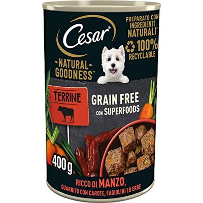 Cesar Natural Goodness mokra karma dla psów z wołowiną i warzywami, 6 puszek po 400 g, łącznie 2,4 kg Cesar Natural Goodness mokra karma dla psów z wołowiną i warzywami, 6 puszek po 400 g, łącznie 2,4 kg