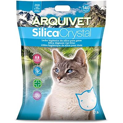 Arquivet Silica Crystal Cat Arena 2 szt. 17,8 l, higieniczne legowisko dla kotów, kotów, chłonność, pomaga usunąć nieprzyjemne zapachy i bakterie Arquivet Silica Crystal Cat Arena 2 szt. 17,8 l, higieniczne legowisko dla kotów, kotów, chłonność, pomaga usunąć nieprzyjemne zapachy i bakterie