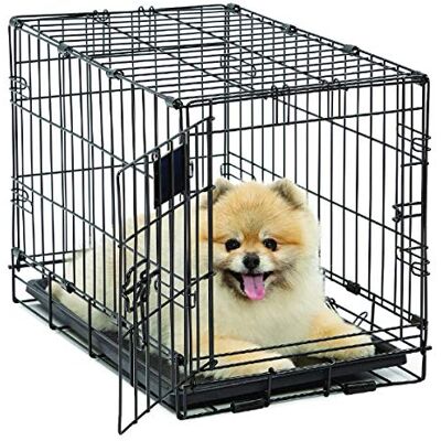 MidWest Homes for Pets Newly Enhanced Life Stages Pojedyncze drzwi XS składana metalowa skrzynia dla psa o długości 58,42 cm z przegrodą, nóżki chroniące podłogę, szczelna miska dla psa; XS Dog, MidWest Homes for Pets Newly Enhanced Life Stages Pojedyncze drzwi XS składana metalowa skrzynia dla psa o długości 58,42 cm z przegrodą, nóżki chroniące podłogę, szczelna miska dla psa; XS Dog,