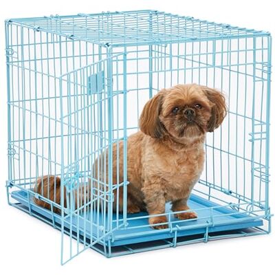 MidWest Homes for Pets Nowo ulepszona pojedyncza skrzynia dla psa iCrate o długości 60,96 cm, zawiera szczelną patelnię, nóżki chroniące podłogę, panel działowy i nowe opatentowane funkcje, niebieski, MidWest Homes for Pets Nowo ulepszona pojedyncza skrzynia dla psa iCrate o długości 60,96 cm, zawiera szczelną patelnię, nóżki chroniące podłogę, panel działowy i nowe opatentowane funkcje, niebieski,
