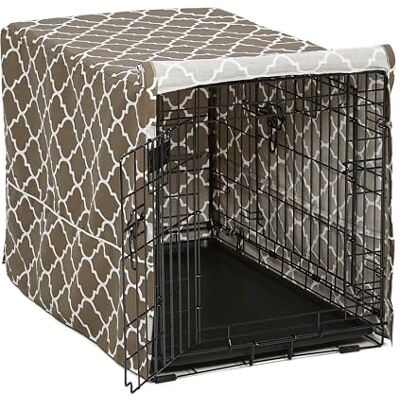 MidWest Homes for Pets Pokrowiec na klatkę dla psa M z powłoką Teflon Fabric Protector, maskujący, pasuje do większości klatek 76,2 cm, brązowy z designerskim wzorem, można prać, ogranicza szczekanie MidWest Homes for Pets Pokrowiec na klatkę dla psa M z powłoką Teflon Fabric Protector, maskujący, pasuje do większości klatek 76,2 cm, brązowy z designerskim wzorem, można prać, ogranicza szczekanie