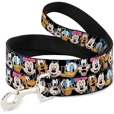 Buckle-Down Szeroka smycz dla psa 'Classic Disney Character Faces Black', 15 cm Buckle-Down Szeroka smycz dla psa 'Classic Disney Character Faces Black', 15 cm