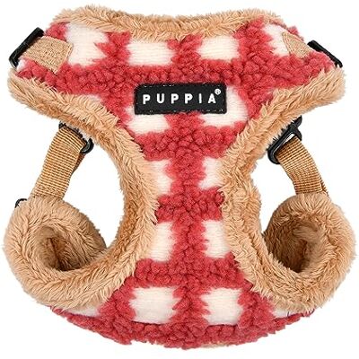 Puppia Stefan Comfort uprząż dla psa, ciepła zima, wzór waflowy, regulowana szyja i klatka piersiowa dla małych i średnich psów, koralowa, S Puppia Stefan Comfort uprząż dla psa, ciepła zima, wzór waflowy, regulowana szyja i klatka piersiowa dla małych i średnich psów, koralowa, S