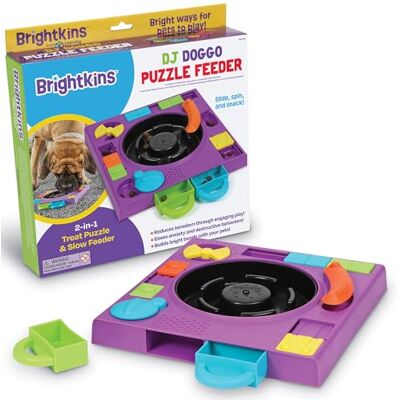 BrightKins DJ Doggo Puzzle Feeder zabawki wzbogacające dla psów stymulacja psychiczna, interaktywny prezent dla szczeniąt BrightKins DJ Doggo Puzzle Feeder zabawki wzbogacające dla psów stymulacja psychiczna, interaktywny prezent dla szczeniąt