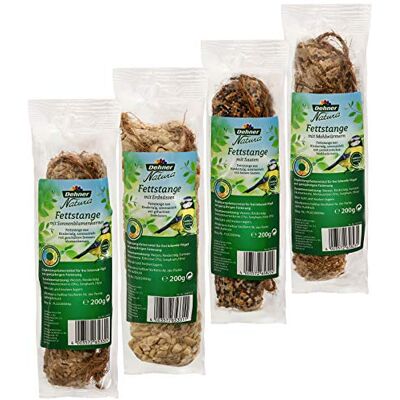 Dehner Natura karma dla dzikich ptaków, tłuste łodygi, mieszanka 4 sztuk, po ok. 200 g (800 g), 1 sztuka (1 opakowanie) Dehner Natura karma dla dzikich ptaków, tłuste łodygi, mieszanka 4 sztuk, po ok. 200 g (800 g), 1 sztuka (1 opakowanie)