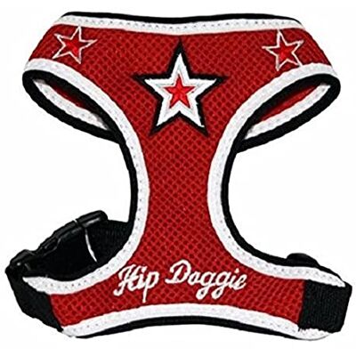 Hip Doggie HD-6RMST Super Star Mesh uprząż dla psa, L, czerwona Hip Doggie HD-6RMST Super Star Mesh uprząż dla psa, L, czerwona
