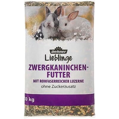 Dehner Karma dla ukochanych gryzoni, karma dla królików miniaturowych, z lucerną bogatą w surowe włókna, 10 kg Dehner Karma dla ukochanych gryzoni, karma dla królików miniaturowych, z lucerną bogatą w surowe włókna, 10 kg