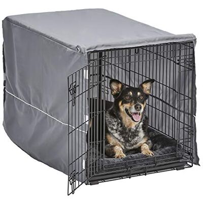 MidWest Homes for Pets New World Zestaw skrzynek dla psów z podwójnymi drzwiami, zestaw skrzynek dla psów zawiera jedną dwudrzwiową skrzynię dla psa, pasujące szare legowisko dla psa i pokrowiec na skrzynkę, 91,44 cm (36 MidWest Homes for Pets New World Zestaw skrzynek dla psów z podwójnymi drzwiami, zestaw skrzynek dla psów zawiera jedną dwudrzwiową skrzynię dla psa, pasujące szare legowisko dla psa i pokrowiec na skrzynkę, 91,44 cm (36