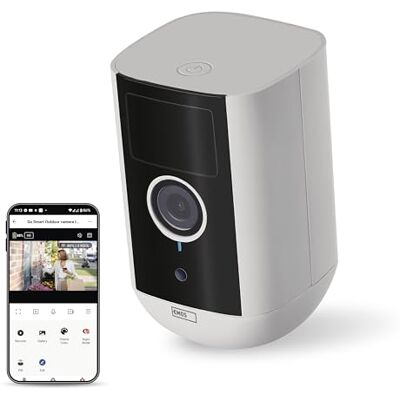 EMOS GoSmart kamera do monitoringu wewnątrz i na zewnątrz, 5 MP, uniwersalna kamera WLAN IP z aplikacją, wykrywanie ruchu, widoczność w nocy, akumulator, kompatybilna z Google Assistant i Alexa - EMOS GoSmart kamera do monitoringu wewnątrz i na zewnątrz, 5 MP, uniwersalna kamera WLAN IP z aplikacją, wykrywanie ruchu, widoczność w nocy, akumulator, kompatybilna z Google Assistant i Alexa -