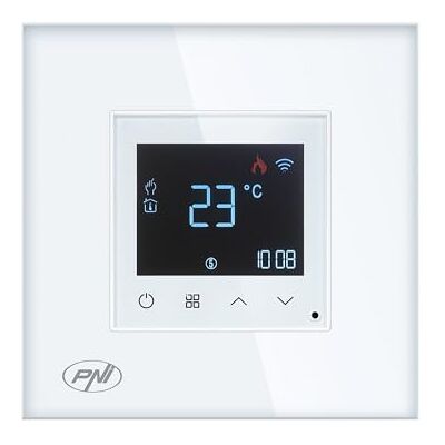 PNI Inteligentny termostat CT26W WiFi elektryczne ogrzewanie podłogowe lub grupa pompująca, czujnik podłogowy w zestawie, montaż wpuszczany, sterowanie z aplikacji Tuya Smart, codzienne programowanie, PNI Inteligentny termostat CT26W WiFi elektryczne ogrzewanie podłogowe lub grupa pompująca, czujnik podłogowy w zestawie, montaż wpuszczany, sterowanie z aplikacji Tuya Smart, codzienne programowanie,