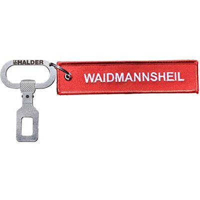 HALDER Alarm pasa stoper adapter do pasa alarm dźwiękowy z flagą ostrzegawczą (Waidmannsheil / Remove before drive) PUSH & GO HALDER Alarm pasa stoper adapter do pasa alarm dźwiękowy z flagą ostrzegawczą (Waidmannsheil / Remove before drive) PUSH & GO