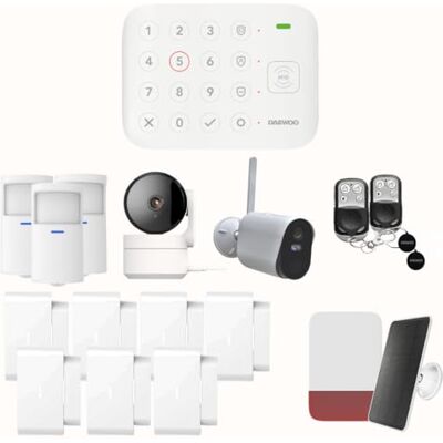 Daewoo Zestaw Alarm WiFi/GSM Vigilia VIG104+ system bezprzewodowy i bez subskrypcji, kompatybilny ze zwierzętami, czujnikami i syreną słoneczną w zestawie. + kamery monitorujące Full HD, aplikacja w Daewoo Zestaw Alarm WiFi/GSM Vigilia VIG104+ system bezprzewodowy i bez subskrypcji, kompatybilny ze zwierzętami, czujnikami i syreną słoneczną w zestawie. + kamery monitorujące Full HD, aplikacja w