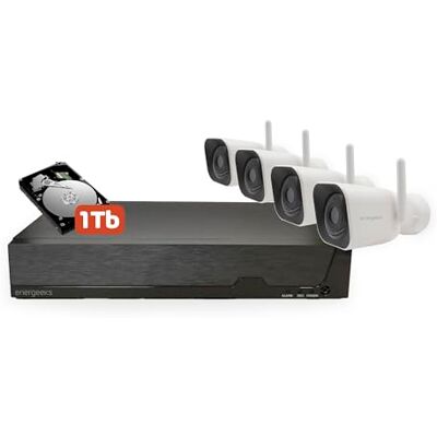 Energeeks Nagrywarka NVR 4 kamery zewnętrzne w zestawie 16 kanałów Dysk twardy 1 TB Nagrywanie 24/7 Zgodność ze złączem ONVIF i RJ45 Energeeks Nagrywarka NVR 4 kamery zewnętrzne w zestawie 16 kanałów Dysk twardy 1 TB Nagrywanie 24/7 Zgodność ze złączem ONVIF i RJ45