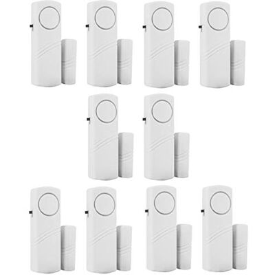 HIIXHC Personal Security Window & Door Alarm Bell Wireless Sensor Door Window Burglar Alarm Pack of 10 HIIXHC Personal Security Window & Door Alarm Bell Wireless Sensor Door Window Burglar Alarm Pack of 10