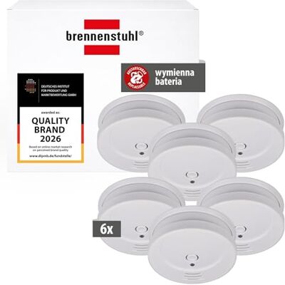 Brennenstuhl czujnik dymu SET, 6x RM C 9010 z wymienną baterią (przetestowany zgodnie z normą EN 14604, przenikliwy sygnał alarmowy) biały Brennenstuhl czujnik dymu SET, 6x RM C 9010 z wymienną baterią (przetestowany zgodnie z normą EN 14604, przenikliwy sygnał alarmowy) biały