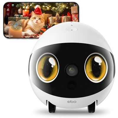 Enabot EBO Air 2S FamilyBot, inteligentny robot do monitorowania domu, z podwójnym ekranem, inteligentna kamera do monitoringu 2,5 K, kamera do monitoringu zwierząt domowych z 2-drożnym dźwiękiem Enabot EBO Air 2S FamilyBot, inteligentny robot do monitorowania domu, z podwójnym ekranem, inteligentna kamera do monitoringu 2,5 K, kamera do monitoringu zwierząt domowych z 2-drożnym dźwiękiem