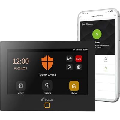 NIVIAN System alarmowy WiFi + gsm NVS-TOUCHALARM-W Bezpieczeństwo dla domu i firmy Inteligentny alarm z aplikacją, SMS, połączeniami, czujnikiem obecności i przysłony, syreny zewnętrznej NIVIAN System alarmowy WiFi + gsm NVS-TOUCHALARM-W Bezpieczeństwo dla domu i firmy Inteligentny alarm z aplikacją, SMS, połączeniami, czujnikiem obecności i przysłony, syreny zewnętrznej