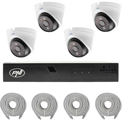 PNI NVR POE House IP710J pakiet monitoringu wideo, 4 kamery IP808J 8MP i 4 kable UTP CAT6 20 metrów w zakresie dostawy PNI NVR POE House IP710J pakiet monitoringu wideo, 4 kamery IP808J 8MP i 4 kable UTP CAT6 20 metrów w zakresie dostawy